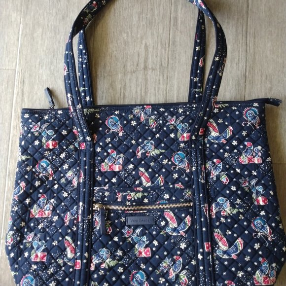 Vera Bradley Ionic Vera Tote in Holiday Owls - Picture 1 of 2